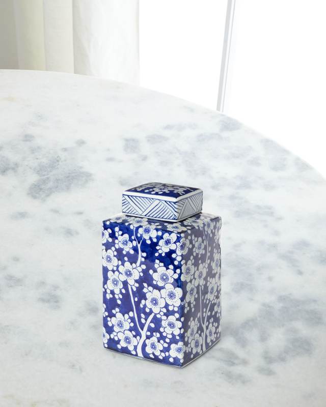 Imperial Ceramic Floral Square Jar, Small